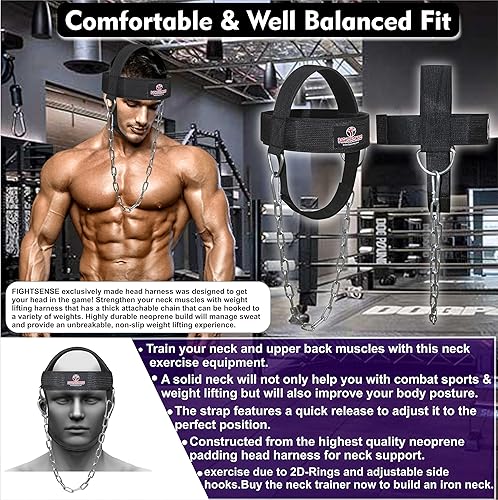 Miniatura 4 de Arnés de cuello para entrenamiento con correa acolchada y ajustable con cadena de acero. Construye una fuerte flexibilidad en el cuello y evita