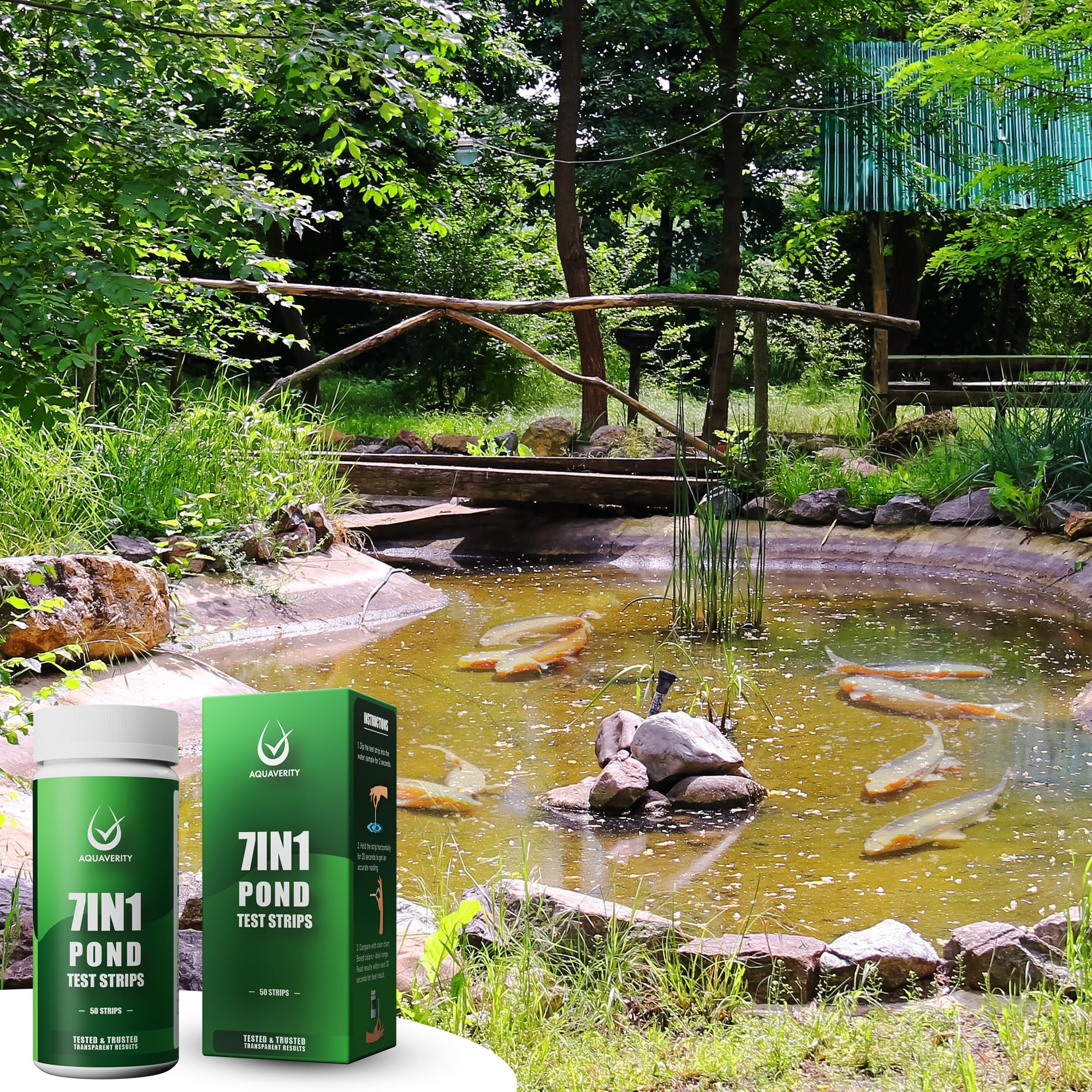 7-in-1 Pond Test Strips – Accurate Pond Water Test Kit for pH, Nitrate, Nitrite, Carbonate, Hardness, Total & Free Chlorine – Easy-to-Use Accessories for All Garden Ponds – 50 Strips - image 6