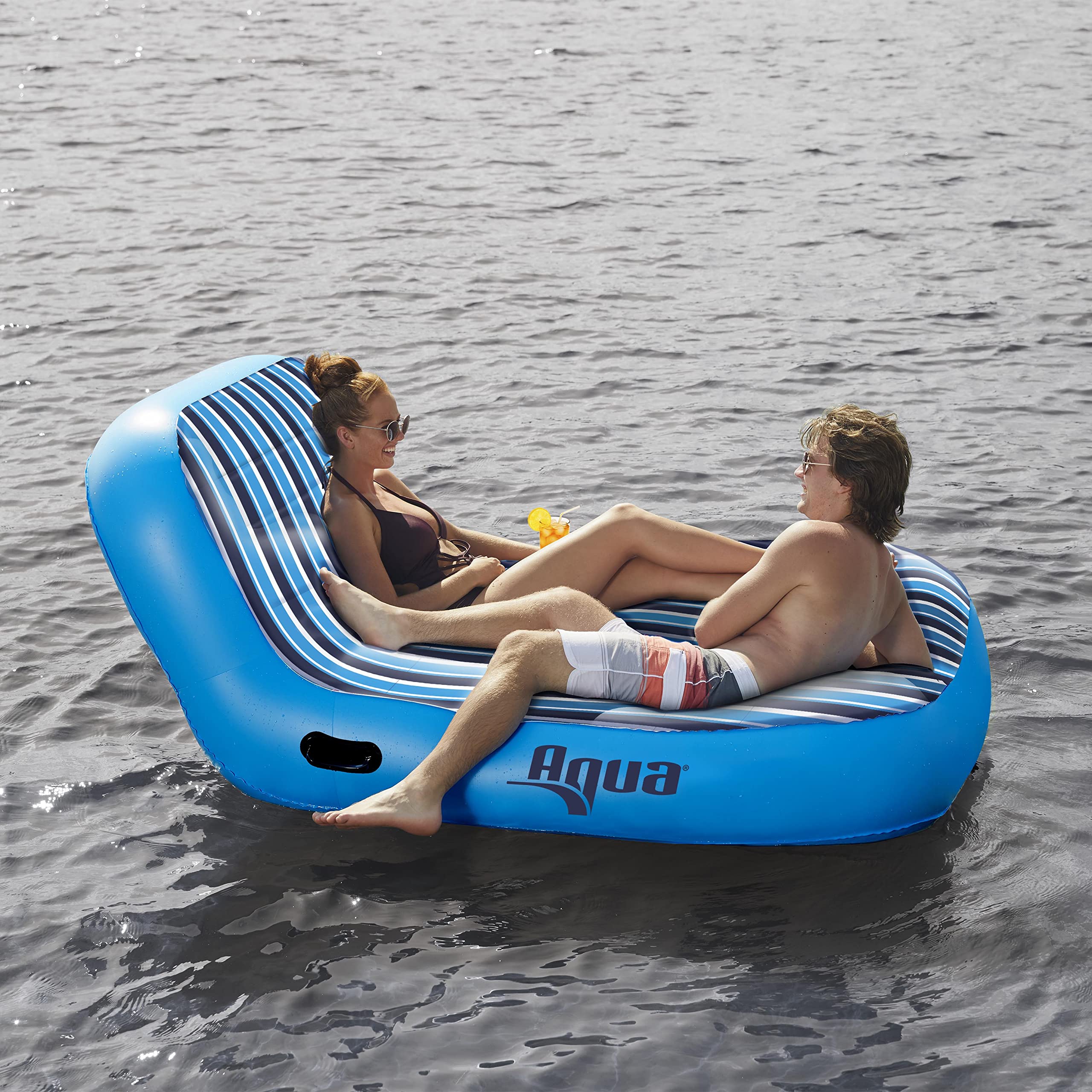 Buy Aqua Floating Pool Chair & Lake Raft with Pillow 2Person Heavy Duty Pool