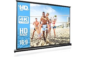 Pyle 50" Portable Projector Screen - Floor Standing, Roll-Up Tripod, Manual Setup