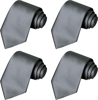KissTies 4PCS Solid Ties Satin Tie Wedding Neckties + 1 Magnetic Box