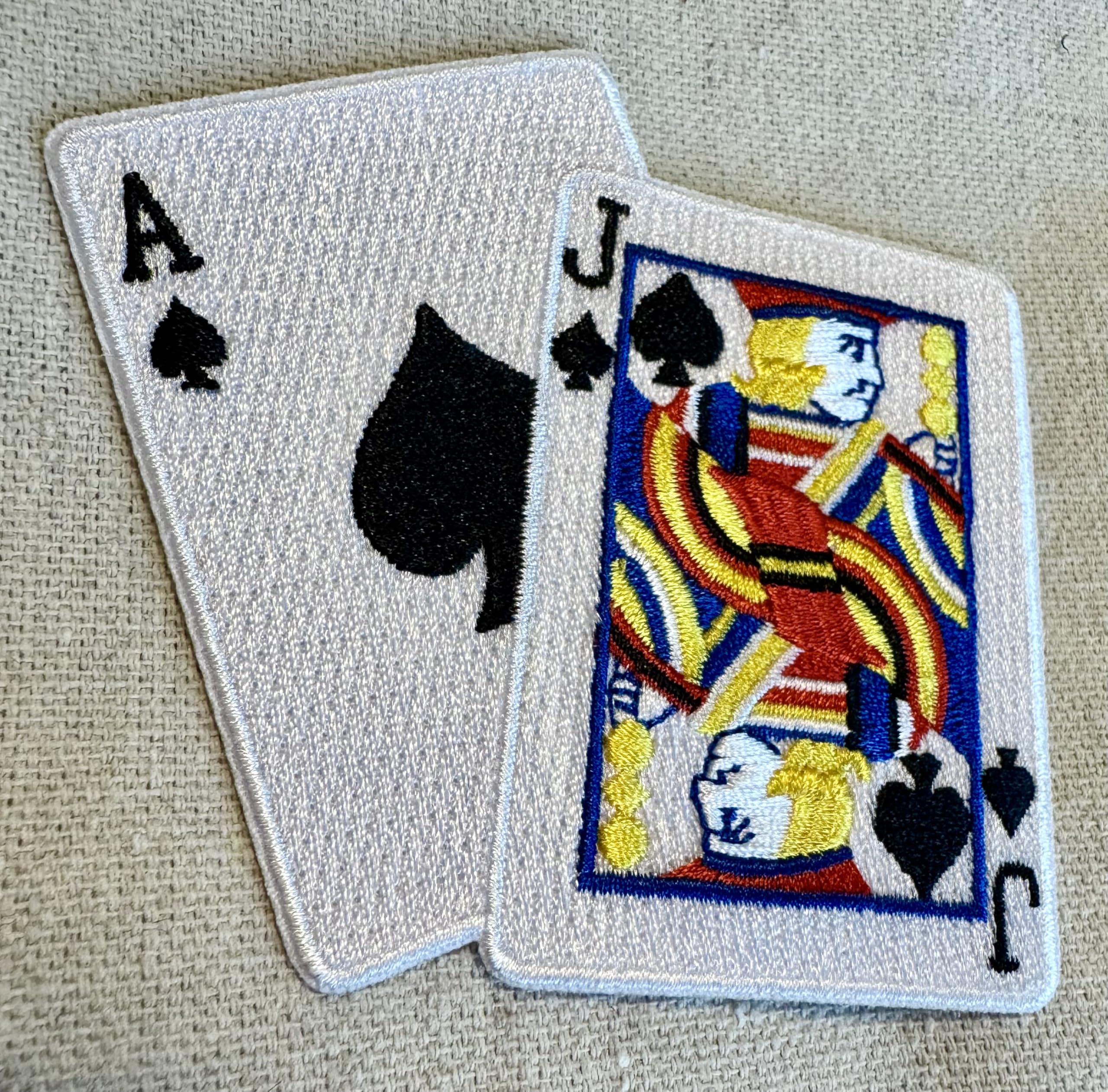 Amazon.com: Blackjack Iron-On Patch Embroidered Ace Jack of Spades