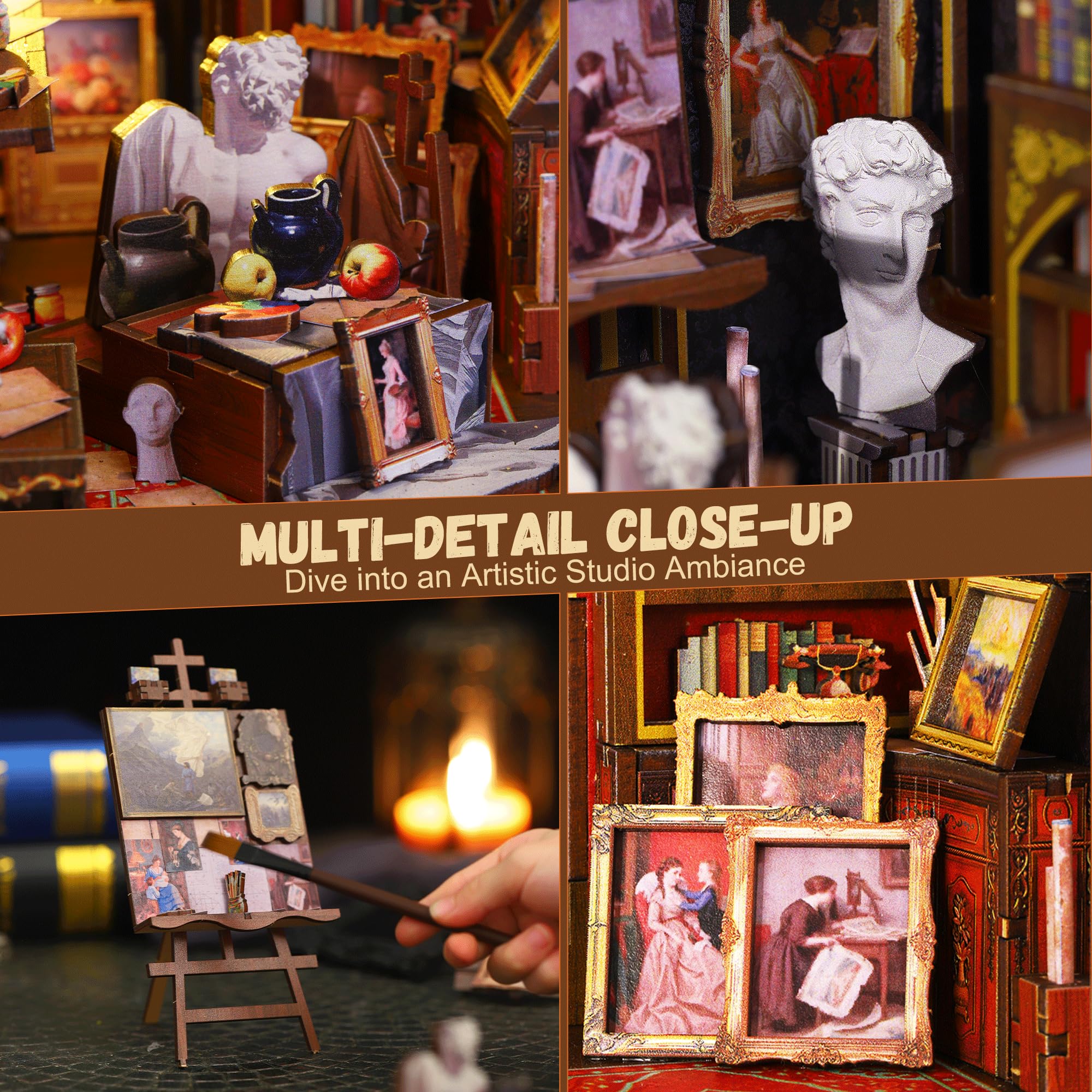 CRIOLPO – Kit Book Nook Per Adulti – Casa In Miniatura Giapponese Con Luci LED – Fai Da Te