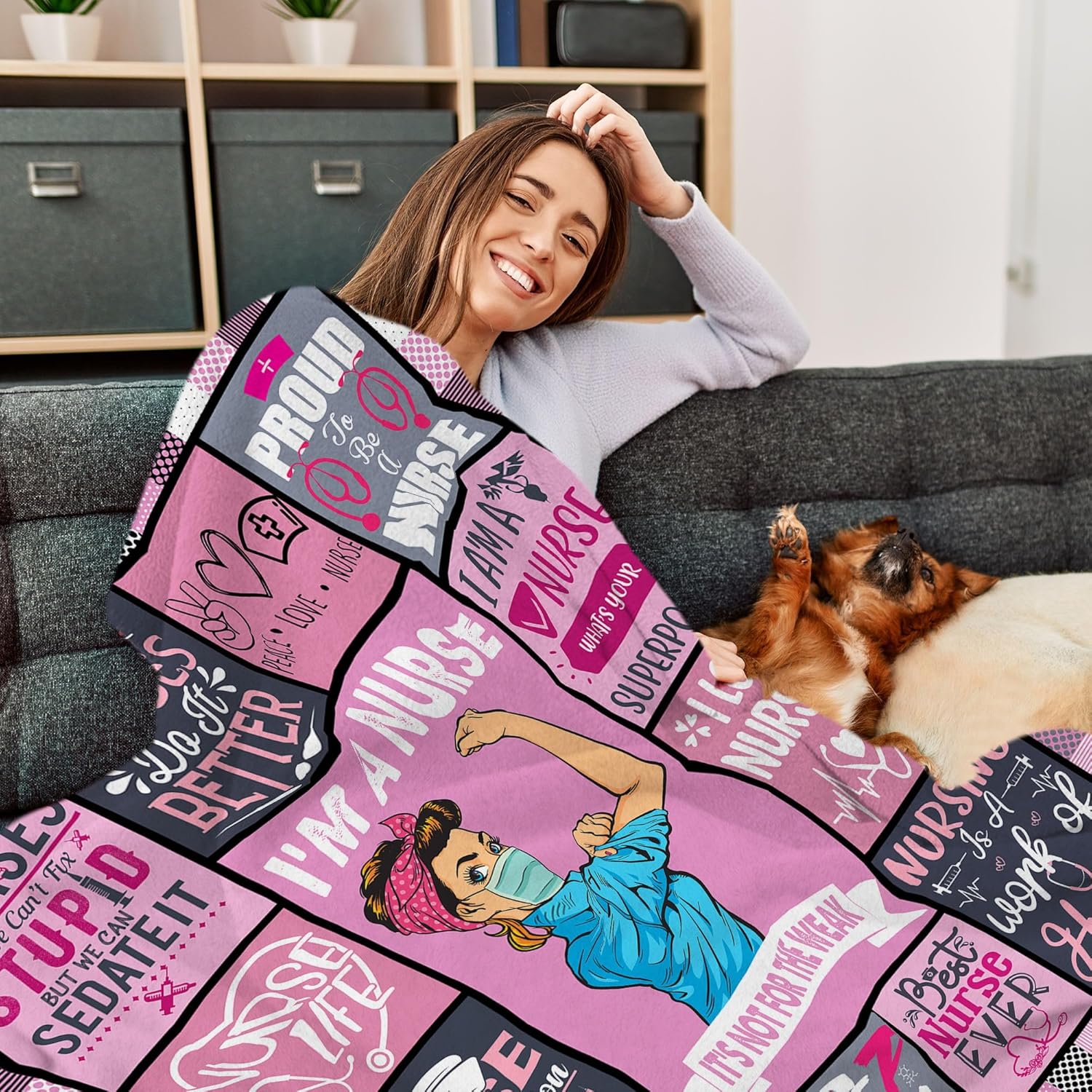 Nurse Gifts for Women, Appreciation Gifts for Nurses Blanket 60"x50", Nurses Week Appreciation Gift, Nursing Student Graduation Gift, RN Nurse Birthday Retirement Practitioner Gifts Ideas
