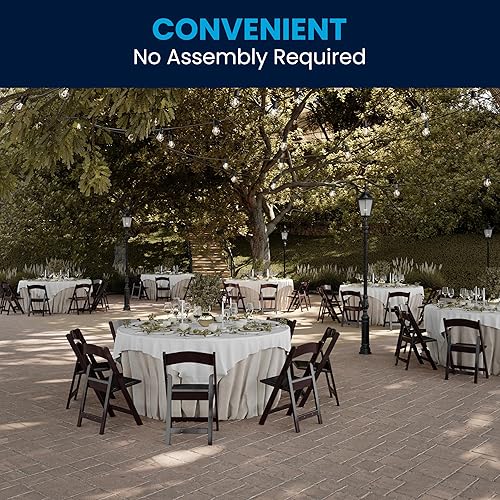 Miniatura 10 de Flash Furniture Hercules Series Silla plegable, de resina caoba roja, paquete de 4, capacidad de peso de 1,000 lbs, ligera y cómoda para eventos