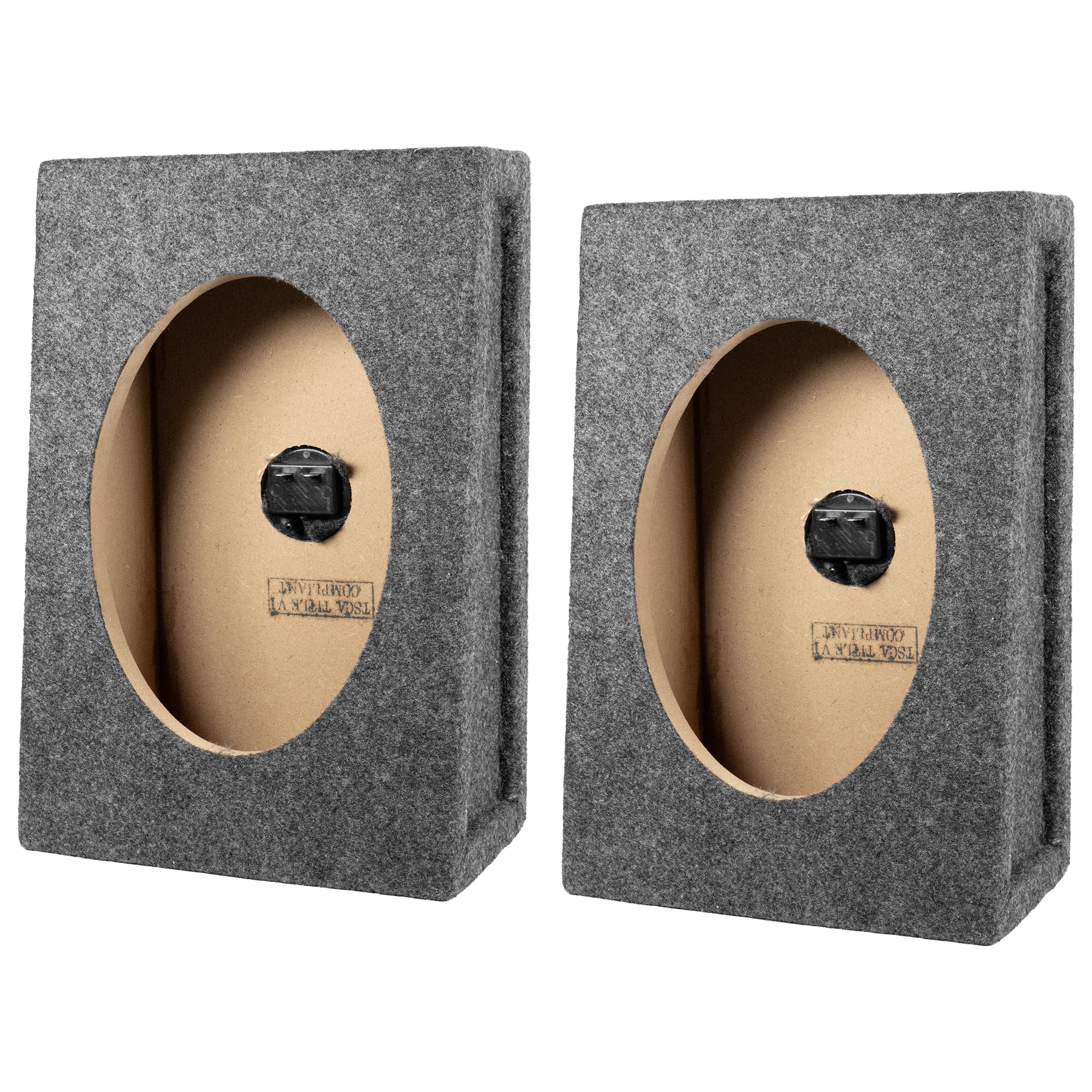 QPower 6x9" Vertical Angled Speaker Box Enclosures, Charcoal, 2-Pack