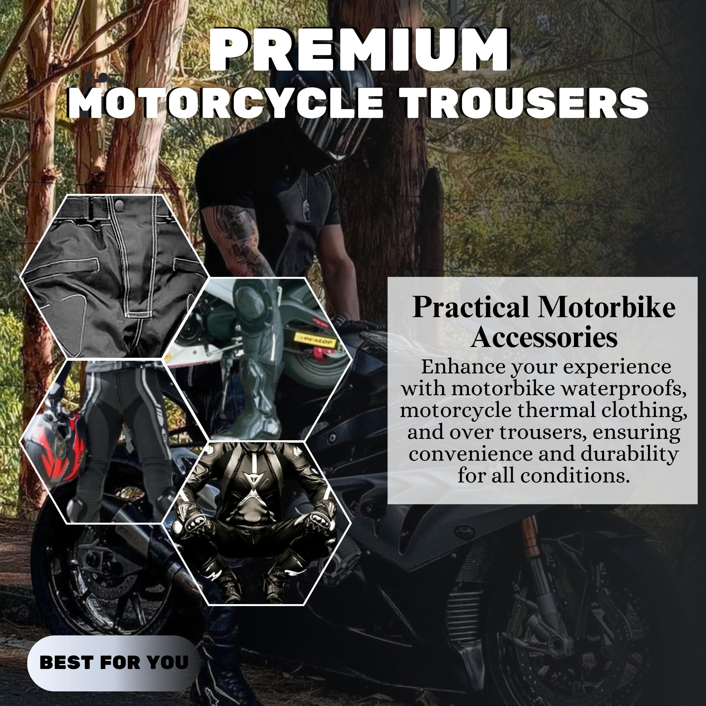 Sterling Sports®Men Textile Waterproof Motorbike Motorcycle Thermal Armoured Trousers Cargo Pant Black Cameo Grey Green — view 7