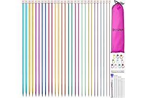 BCMRUN 28Pcs Stainless Steel Knitting Needles Set