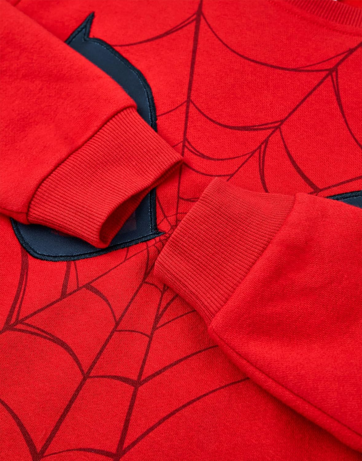 Marvel Spiderman Boys Sweatshirt | Kids Superhero Graphic Crewneck Jumper in Red | Comic Book Character Art Merchandise Gift