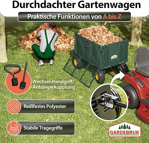GARDEBRUK® Chariot à roulettes Pliable 550kg Robuste bâche Amovible Chariot de Plage Chariot de Transport brouette Chariot Jardin remorque - 5