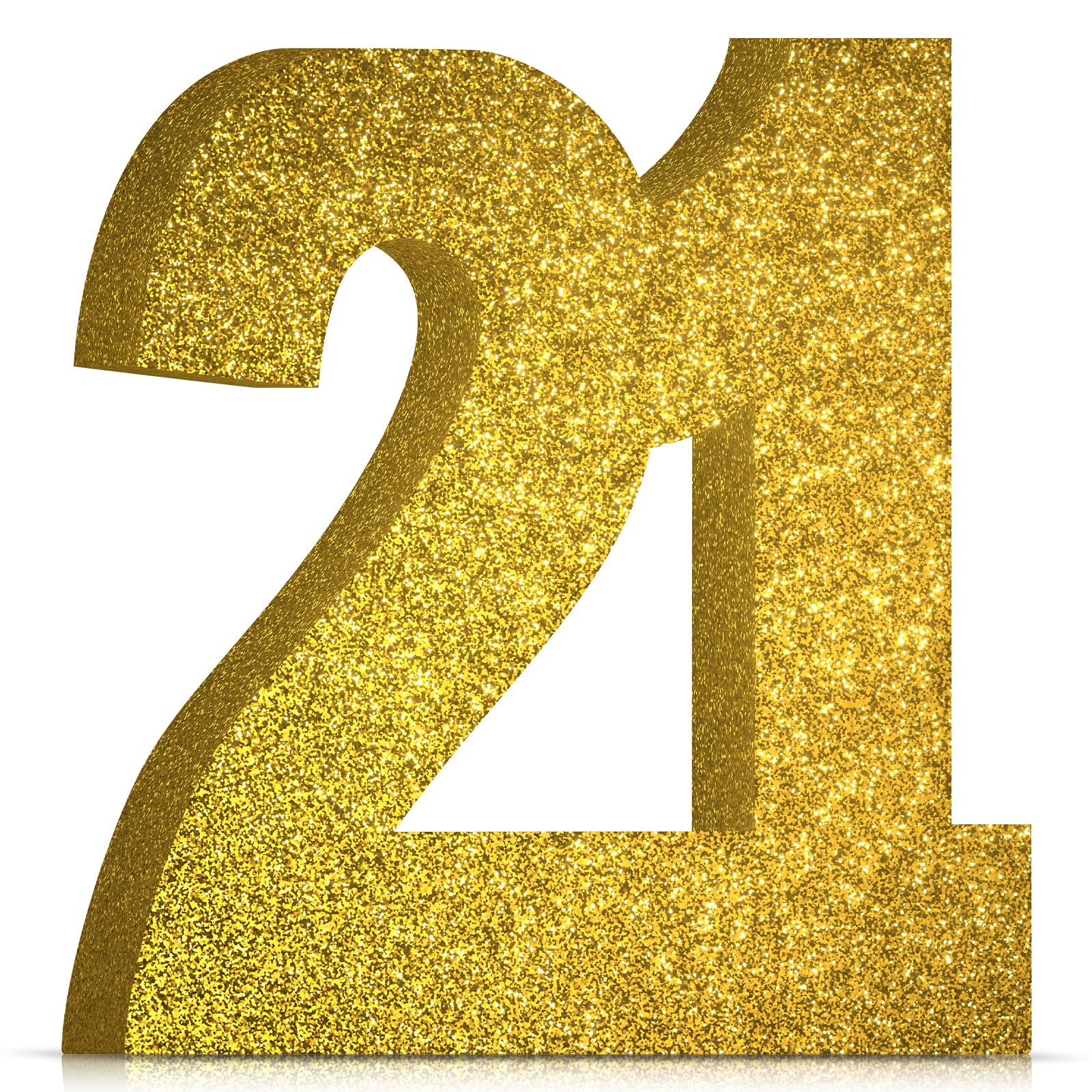 21st Birthday Decorations for Men and Women,21st Anniversary Decorations,Gold Glitter 21st Birthday Party Centerpieces for Table Decorations,21 Table Topper Decor