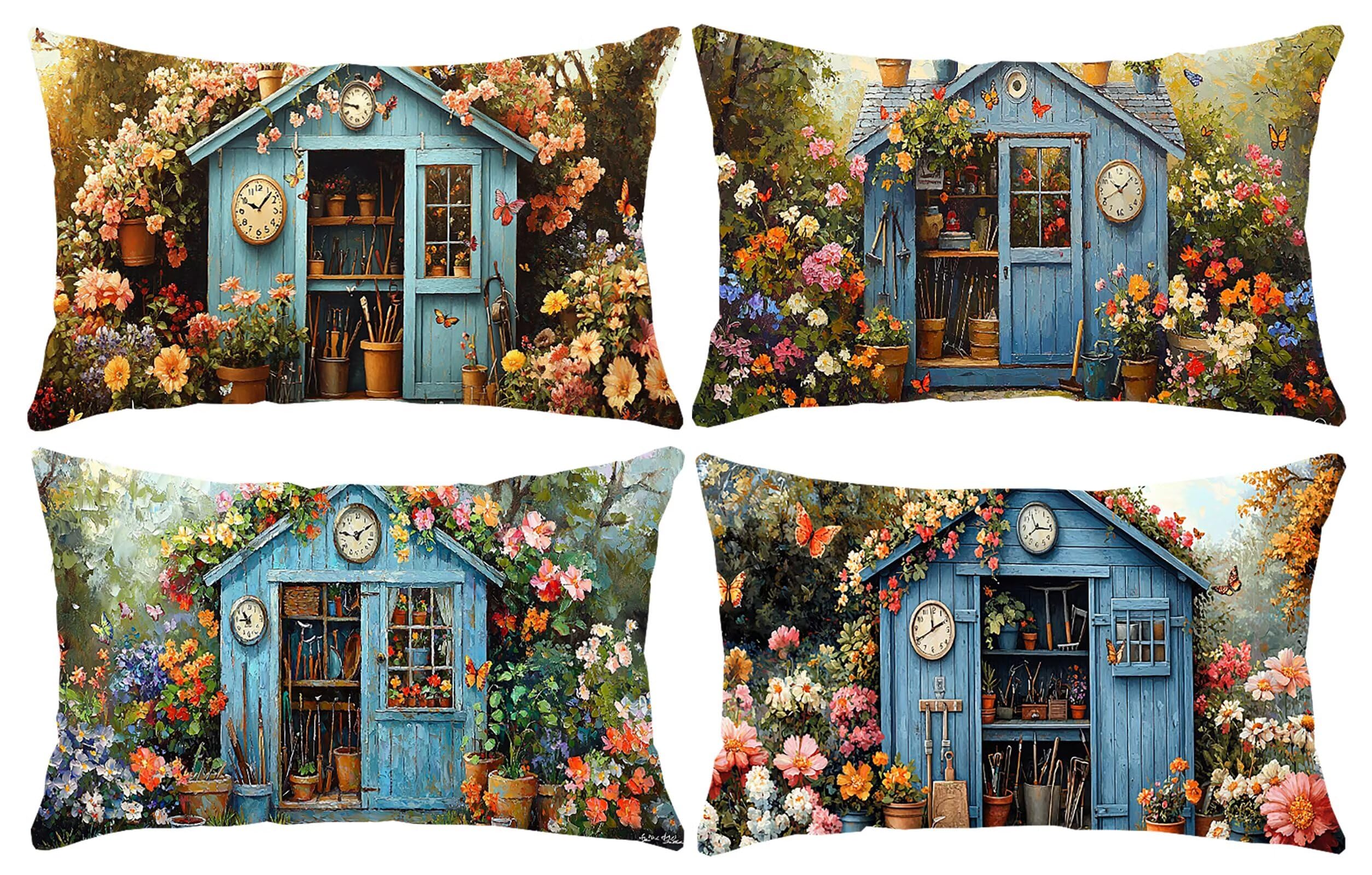 Zestaw 4 poszewek na poduszki 50 x 102 cm, dekoracyjne poszewki na poduszki do sypialni, poduszki do chaty, aksamitne na sofę, do dekoracji domu, na zewnątrz, 50 x 100 cm, D-389
