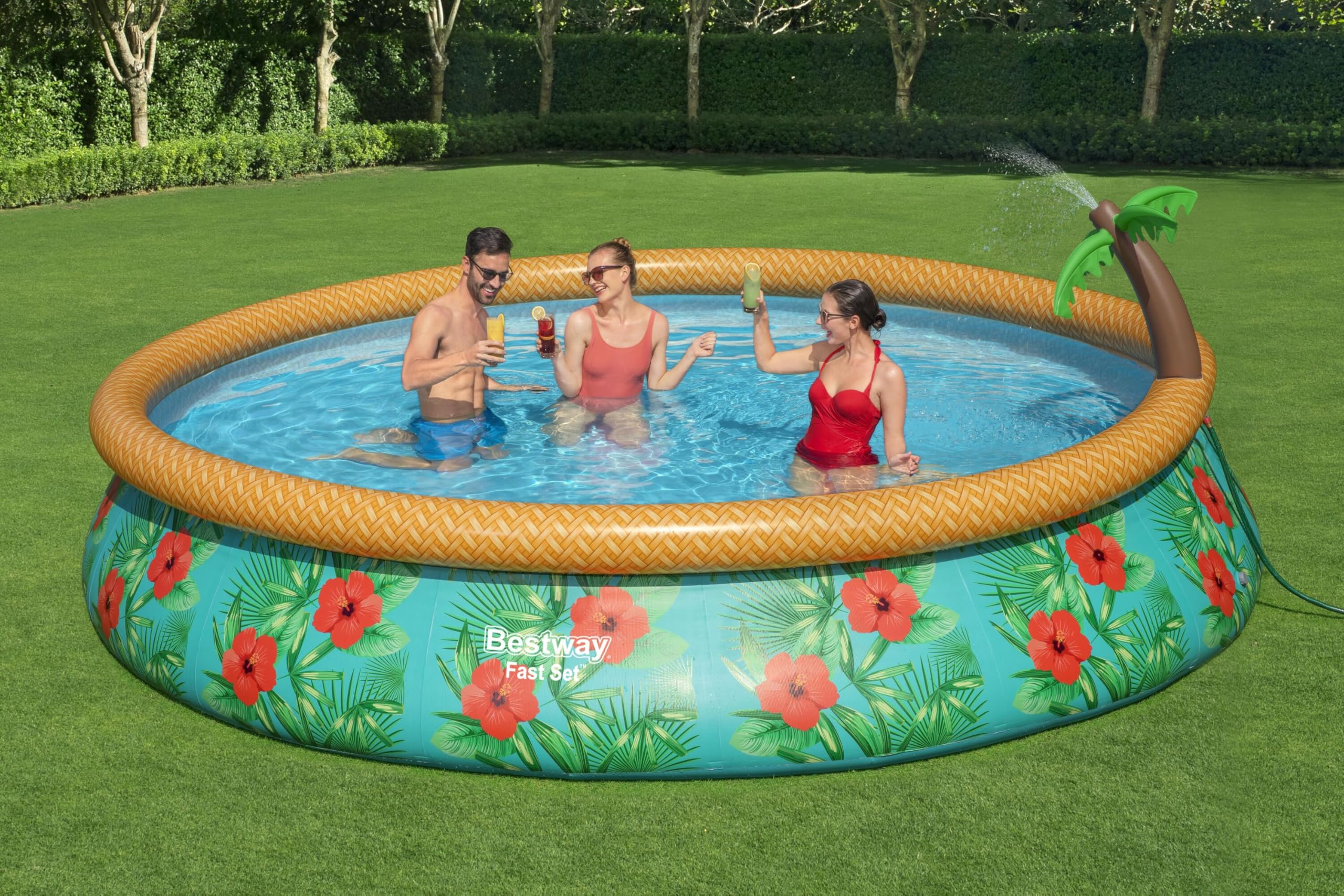 Bestway Fast Set™ 15' x 33"/4.57m x 84cm Paradise Palms Pool Set