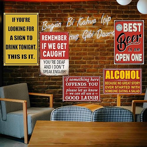 Miniatura 2 de 5 letreros divertidos de barra para decoración de pared de bar del hogar, decoración de cueva, decoración de cueva de hombre, letrero de metal