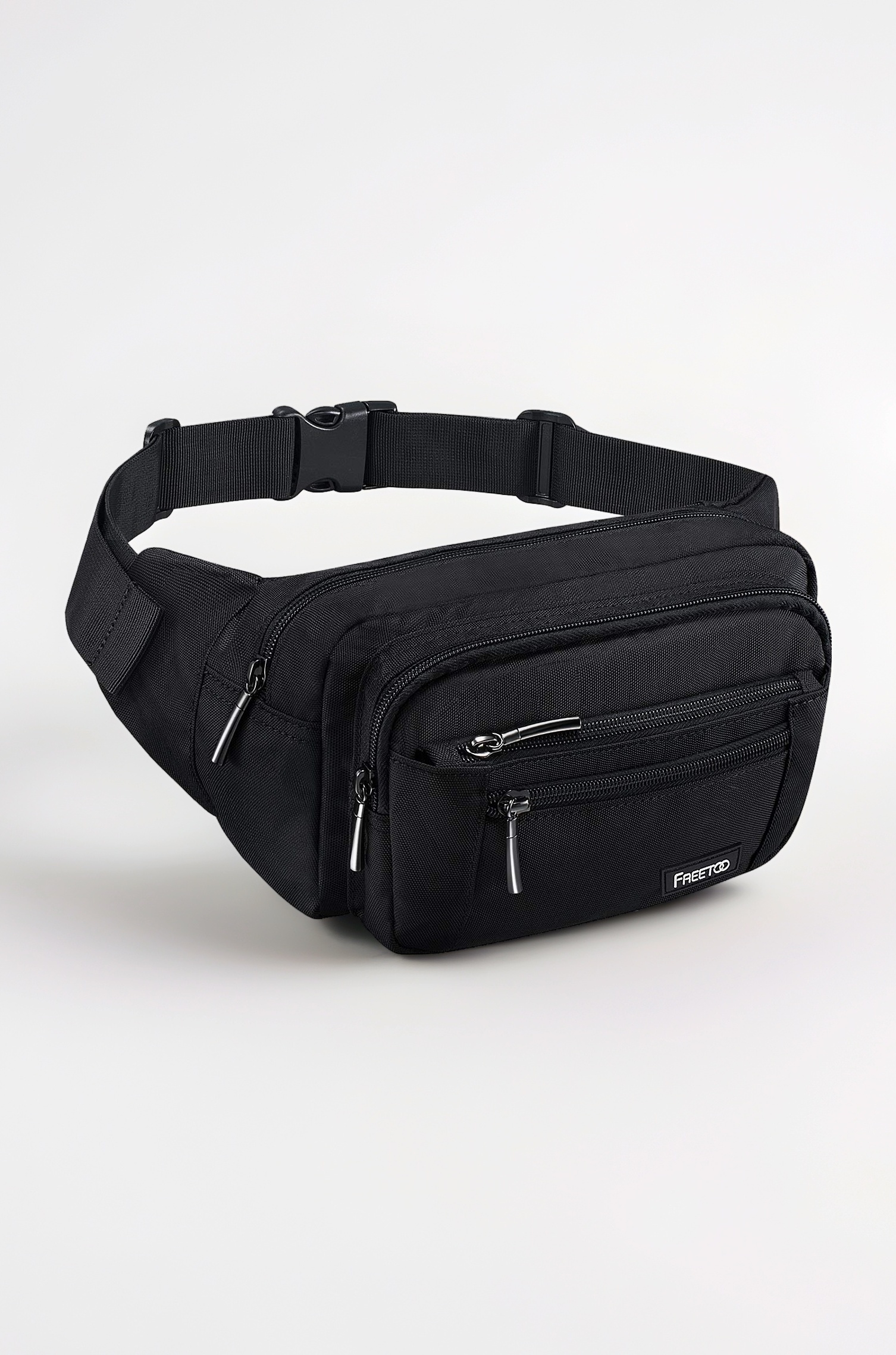 FREETOO Waist Pack Bag Fanny Pack for Men&Women Hip Bum Bag with Adjustable Strap for Outdoors Workout Traveling Casual Running Hiking Cycling (Black)