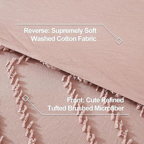 Miniatura 6 de Litanika Juego de edredón rosa tamaño King, juego de ropa de cama y colecciones de 3 piezas para niñas y mujeres, juego de cama para todas las