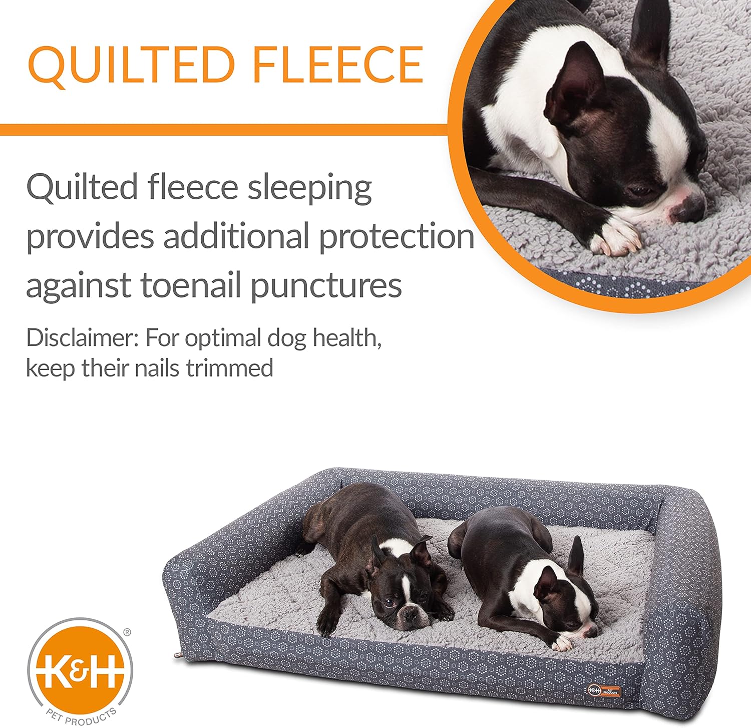 review K&H Pet Products Air Sofa Inflatable Dog Bed, Lightweight Air Mattress Pet Bed, Indoor/Outdoor Bed for Seniors, Camping, Travel and More, Gray/Geo Flower Medium 27 X 36 Inches