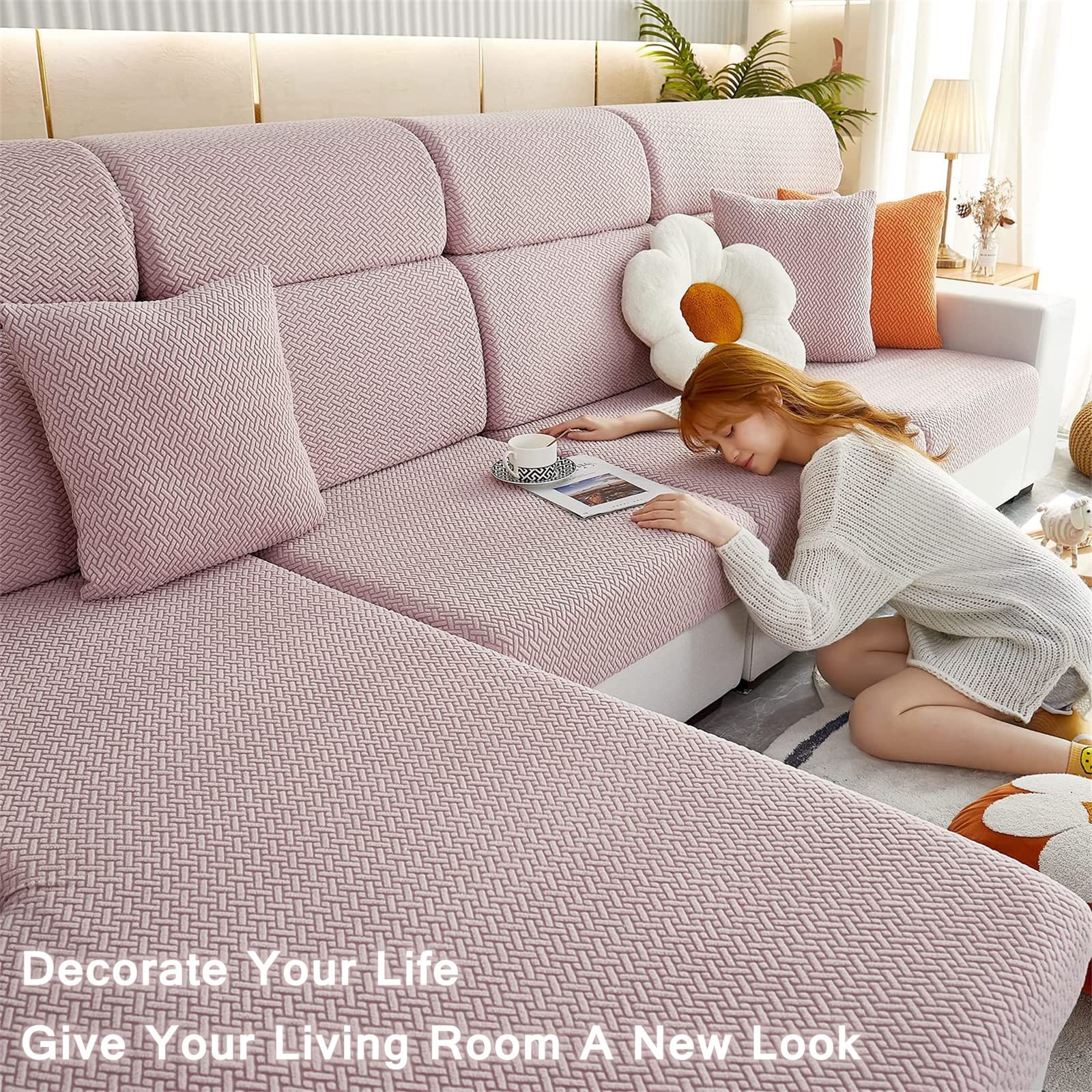 Magic Sofa Covers Couch Cushion Covers,2025 New Wear-Resistant Universal Washable Stretch Couch Covers Sofa Slipcovers for Sectional Sofa (Light Grey, Large Single Seat Cover)