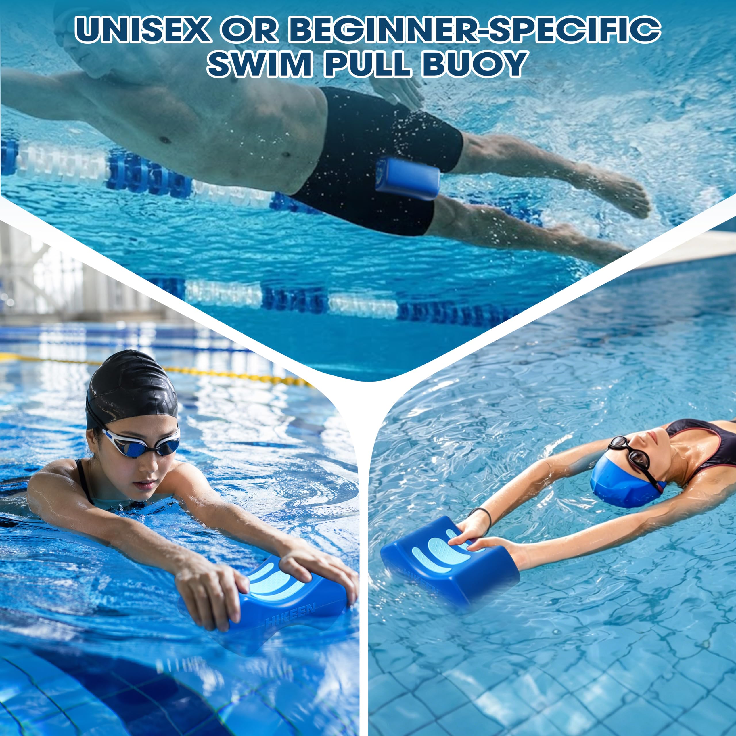 Hikeen Strapazierfähige Schwimmboje, schnelltrocknend und mit hohem Auftrieb, rutschfeste Pool-Trainingshilfe, Bein- und Hüftunterstützung für Erwachsene, Kinder und Anfänger