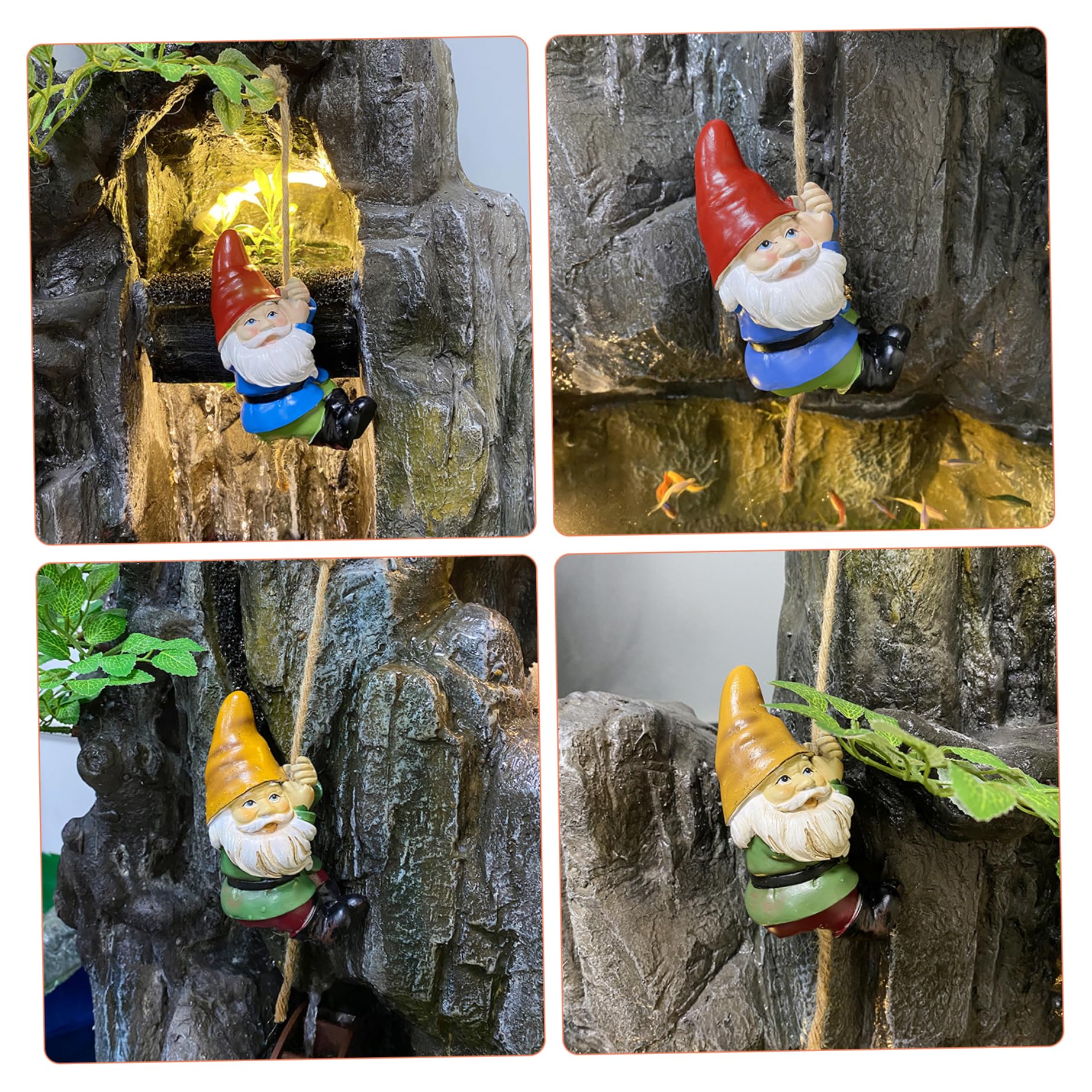 2 Stück Gartenzwerge Mit Schaukel – Hängende Feenzwerge Aus Harz, 9 X 6,5 X 14 Cm, Wetterfest, Für Garten, Fenster & Balkon