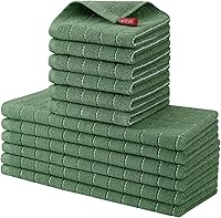 Vista 30 de Homaxy Juego de toallas de cocina y paños de cocina, 12 x 12 y 13 x 28 pulgadas, juego de 8 toallas de cocina de rizo de algodón a granel, diseño a