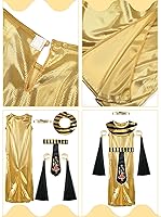 Vista 6 de Bencailor Disfraz egipcio de Halloween para niña, disfraz de princesa del antiguo Egipto para niña