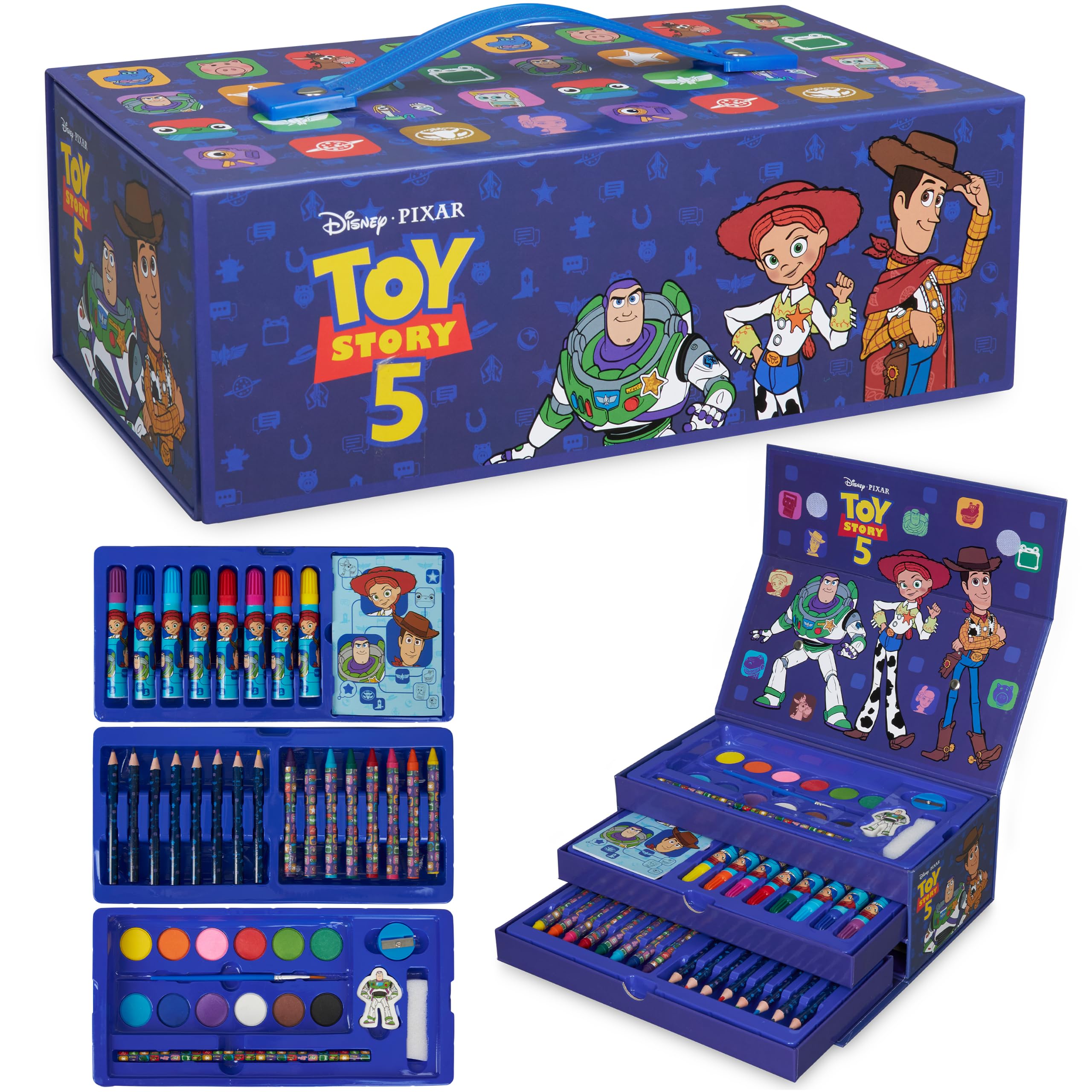 Get Trend Disney Pixar Toy Story Art Supplies, 43Pcs Colouring Set for Boys
