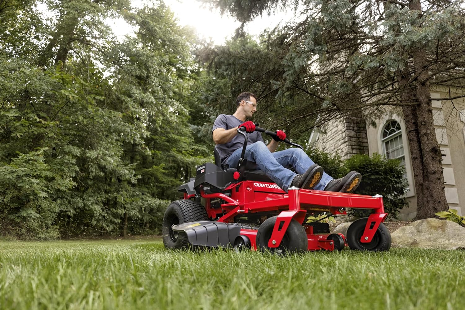 Person operating Craftsman Zero-Turn Mower