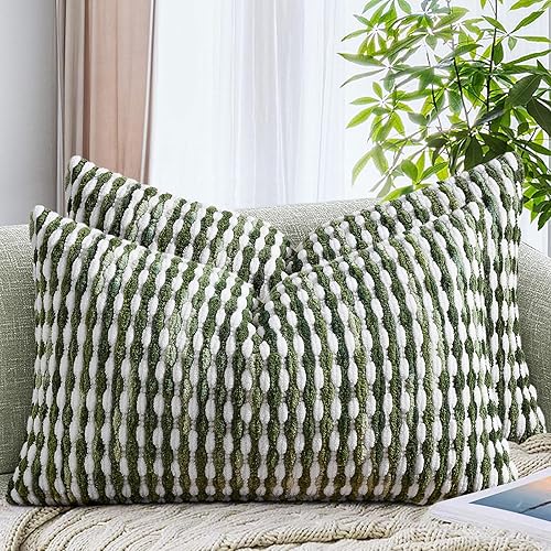 Miniatura 22 de AmHoo Juego de 2 fundas de almohada decorativas de chenilla estilo bohemio, funda de almohada con borlas para sofá, cama, dormitorio, sala de estar,