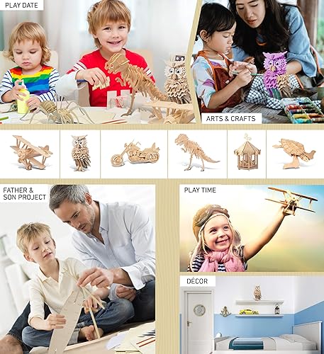 Miniatura 5 de Puzzled Kit de construcción de rompecabezas 3D de madera búho