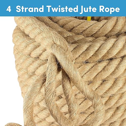 Vista 53 de Cuerda Manila de 3/4 pulgadas x 50 pies, cuerda gruesa trenzada para paisajismo, manualidades, deportes, marina, proyectos y amarres