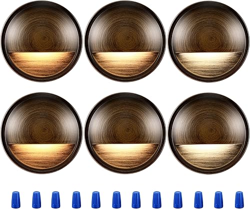 Miniatura 8 de CLOUDY BAY Paquete de 6 luces LED de bajo voltaje 3CCT para exteriores, 2700 K3500 K5000 K seleccionables, luz de valla de barandilla de escalera