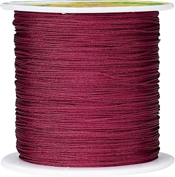 0.4mm Nylon Braided String,153 Yards Jewelry Bracelet Craft Cord,Maroon