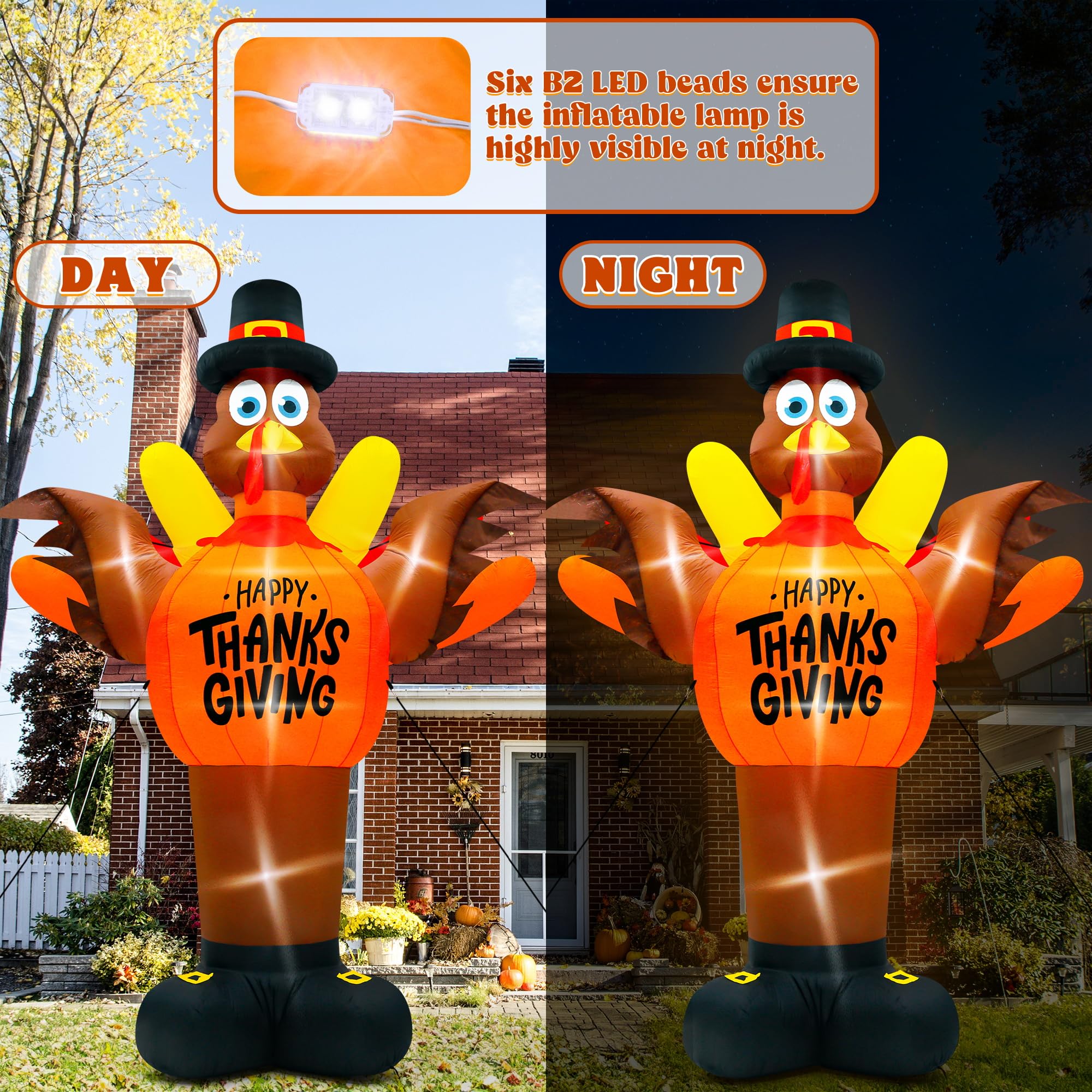 Snapklik.com : 14FT Thanksgiving Turkey Inflatables, Extra Large Blow ...