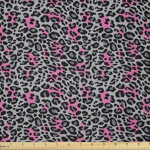 Miniatura 97 de Ambesonne The Yard, tela de mariquitas de The Yard, flores exóticas hibisco hawaiano follaje ilustración botánica flor de primavera, tela