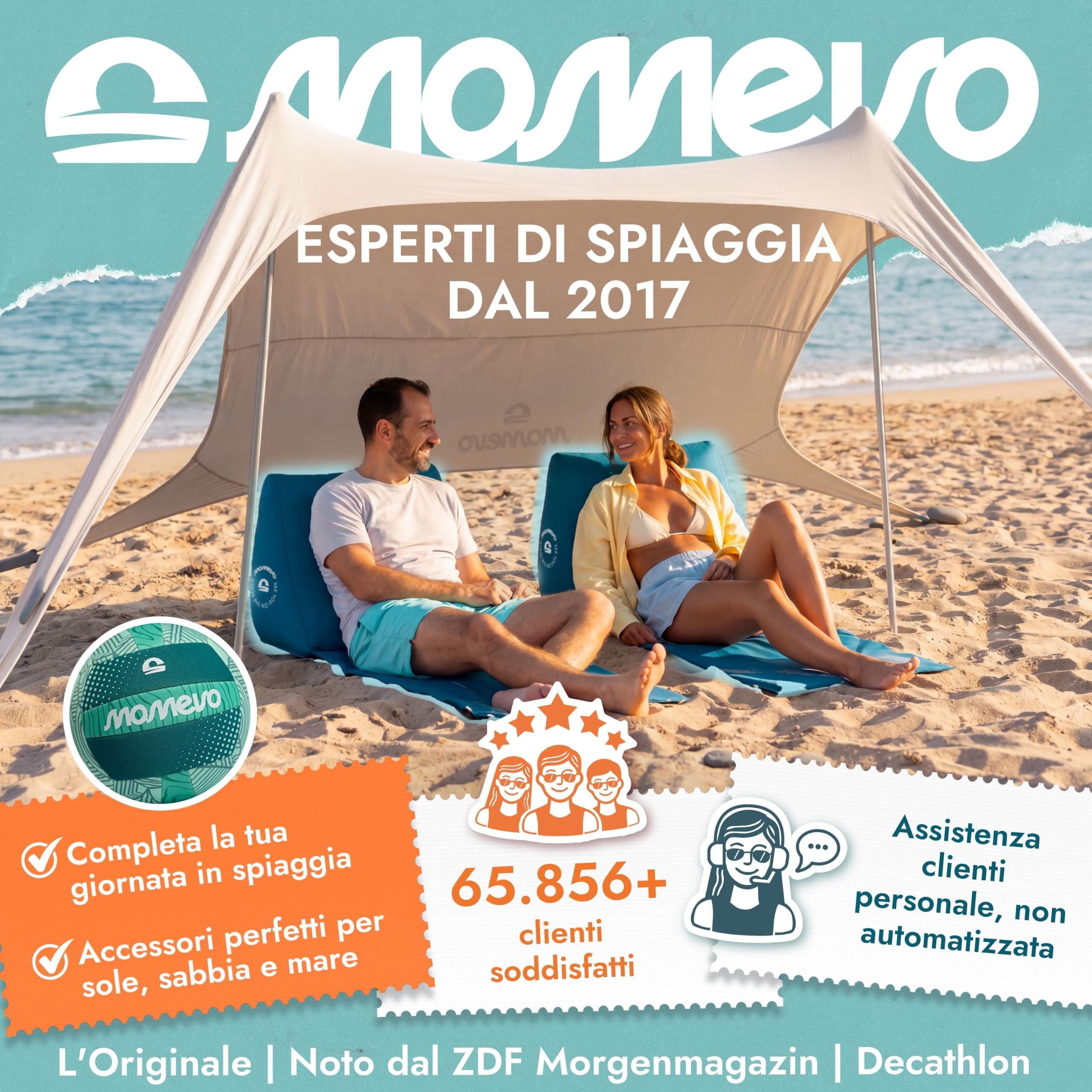 Airlounge Poltrona Spiaggia Gonfiabile, Blu Petrolio | Schienale gonfiabile per spiaggia, leggero e compatto, ideale per relax e viaggio