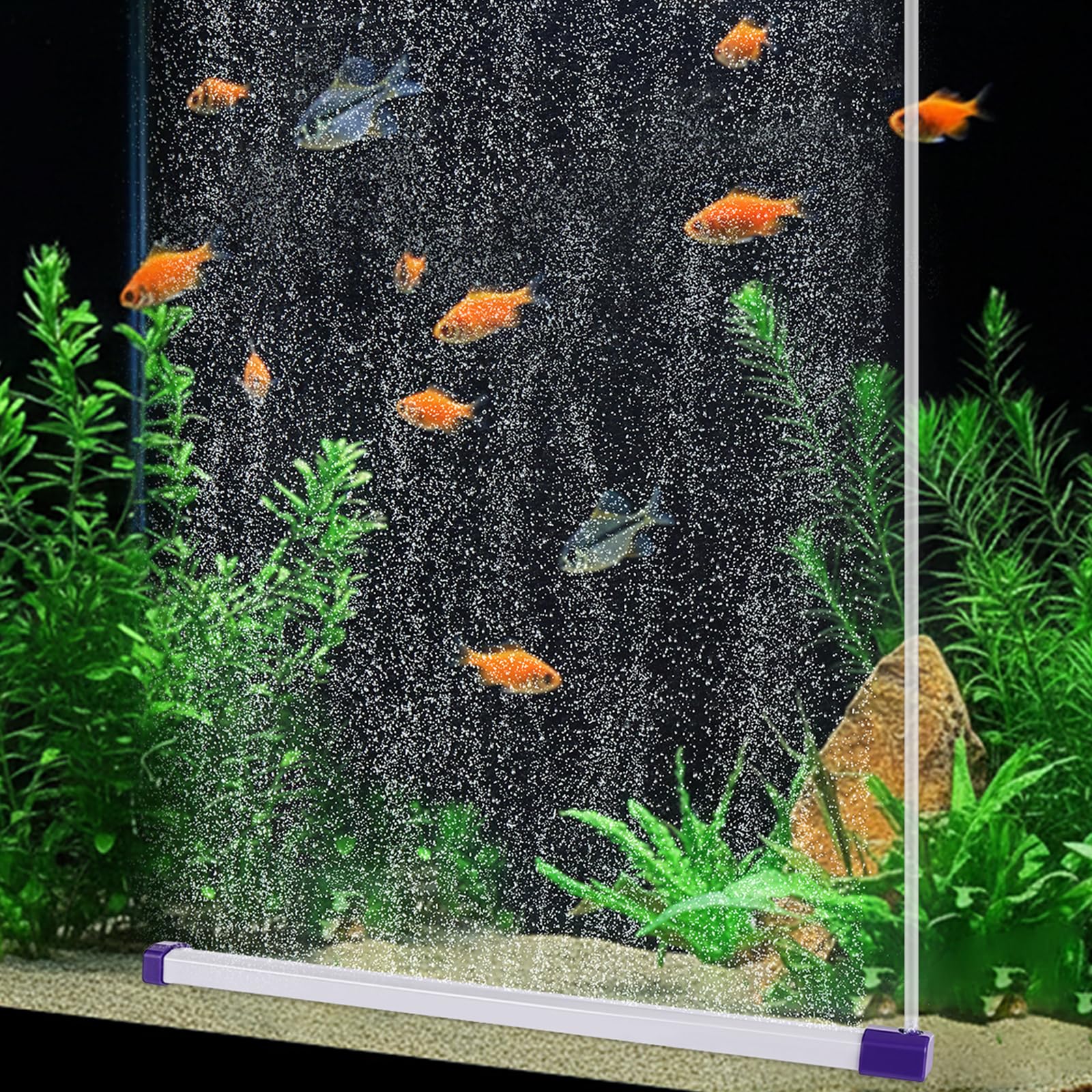 hygger Bulleur Aquarium Pierre à Air, Diffuseur Air Aquarium, 43CM Aquarium Bubbler avec Tuyau, Pierre Diffuseur Air Aquarium pour Eau Douce et Eau Salée