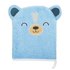 C R Gibson BMIT-24245 Cute Bear 100 Cotton Gender Neutral Baby Wash Cloth Bath Mitt 6 625 W