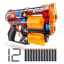 X-Shot Skins Dread Blaster – Poppy Playtime (Toony) di Zuru, con 12 freccette, doppia canna girevole, tecnologia Air Pocket, giocattolo in schiuma per bambini, ragazzi e adulti