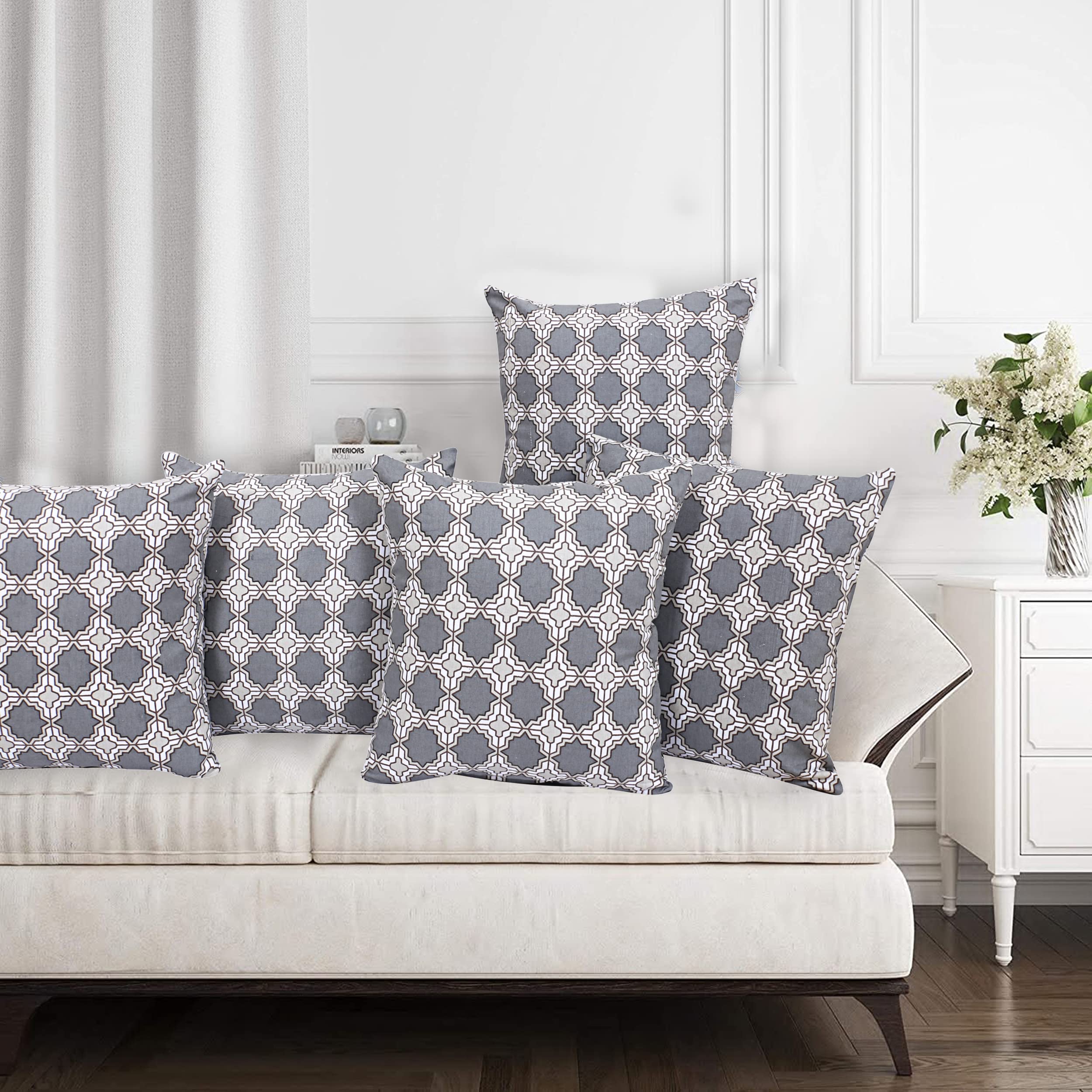 Go Texstylers Cotton Beige Brown | Pack of 5 | 12 x 12 Inches Geometric Small Cushions Cover (B0CF95L4Q2) Amazon Price History, Amazon Price Tracker