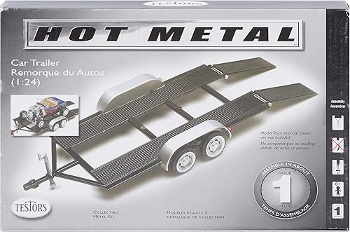 124 Tándem Remolque de coche Kit de modelo de plástico con cuerpo de metal