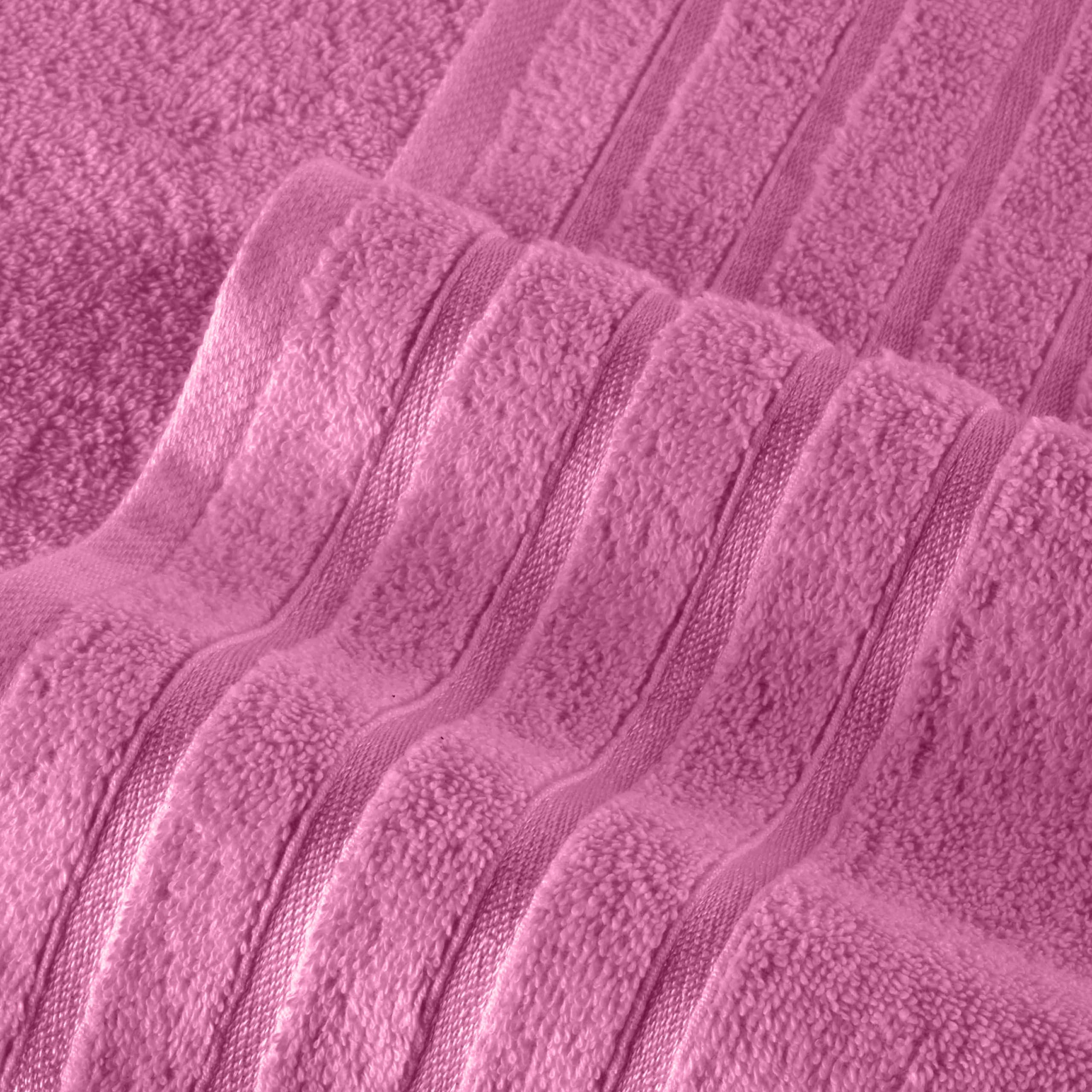 Elegant Comfort Set di 6 asciugamani in viscosa a 4 linee, di alta qualità, 100% cotone turco, ad alta assorbenza, include 2 salviette, 2 asciugamani per le mani e 2 teli da bagno, rosa chiaro