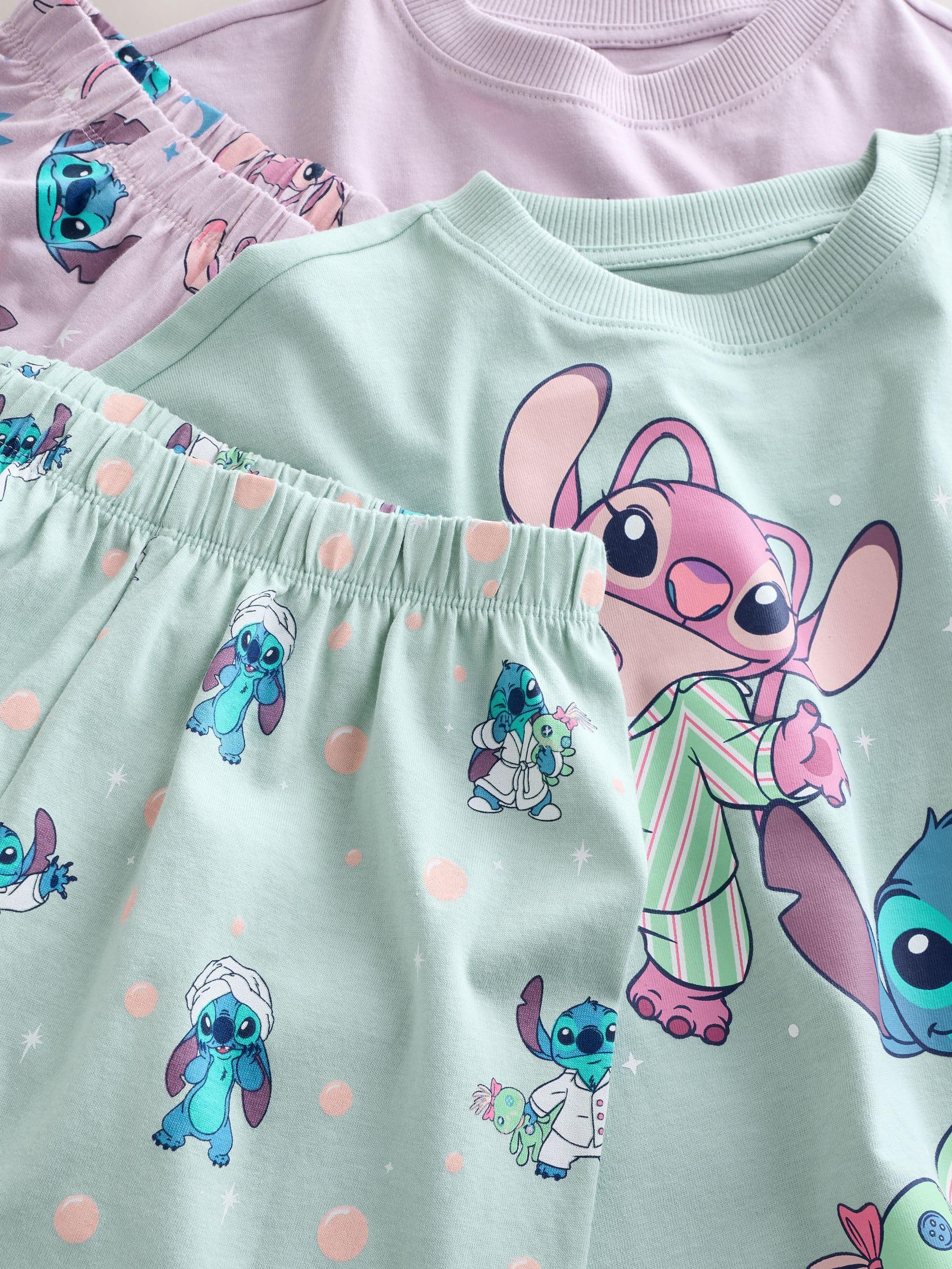 NEXT Mädchen Schlafanzug mit Jogginghose im 2er-Pack, Lilo & Stitch