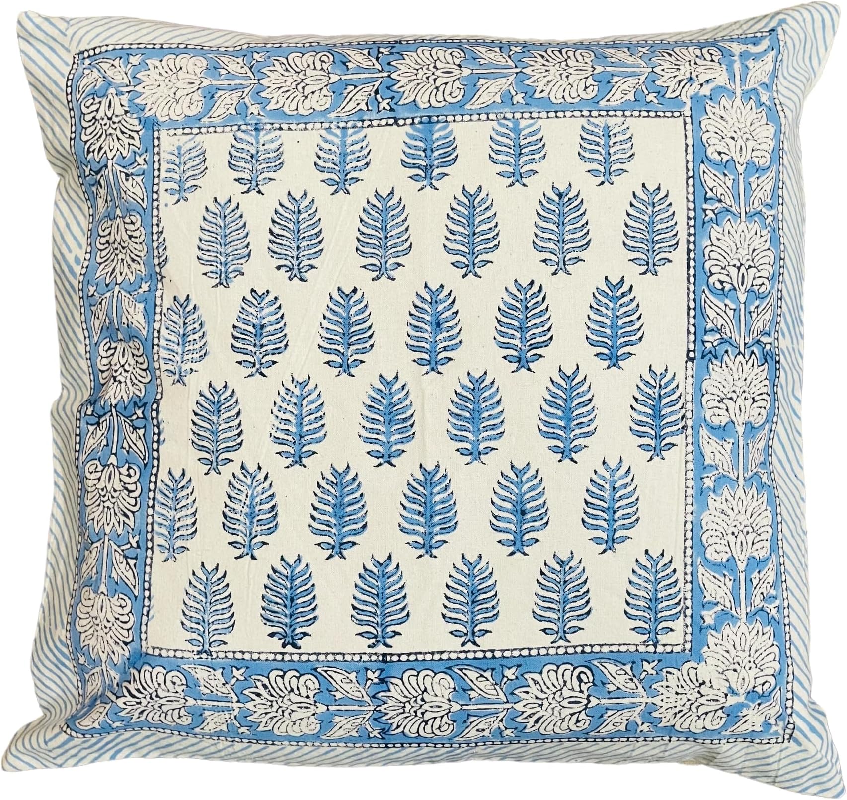 FABRIC VENUE ; A HOUSE OF INDIAN HANDICRAFTSCotton Block Print Cushion Covers, 16 x 16 inches (40 x 40 cm) (1)