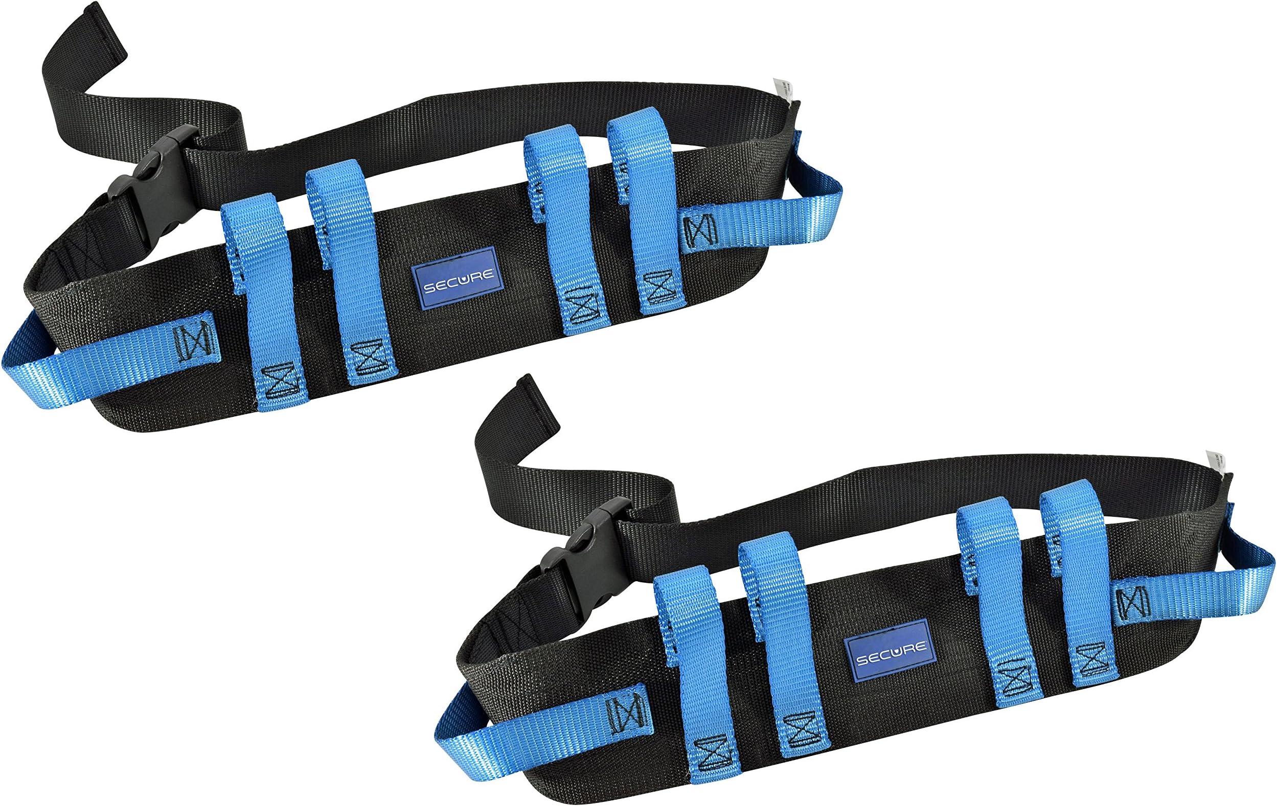 Secure Safety Solutions 2-Pack Transfer Gait Belt with Handles and Quick Release Clip Buckle - Elderly Patient Ambulation Caregiver Aid, Walking & Standing Assist