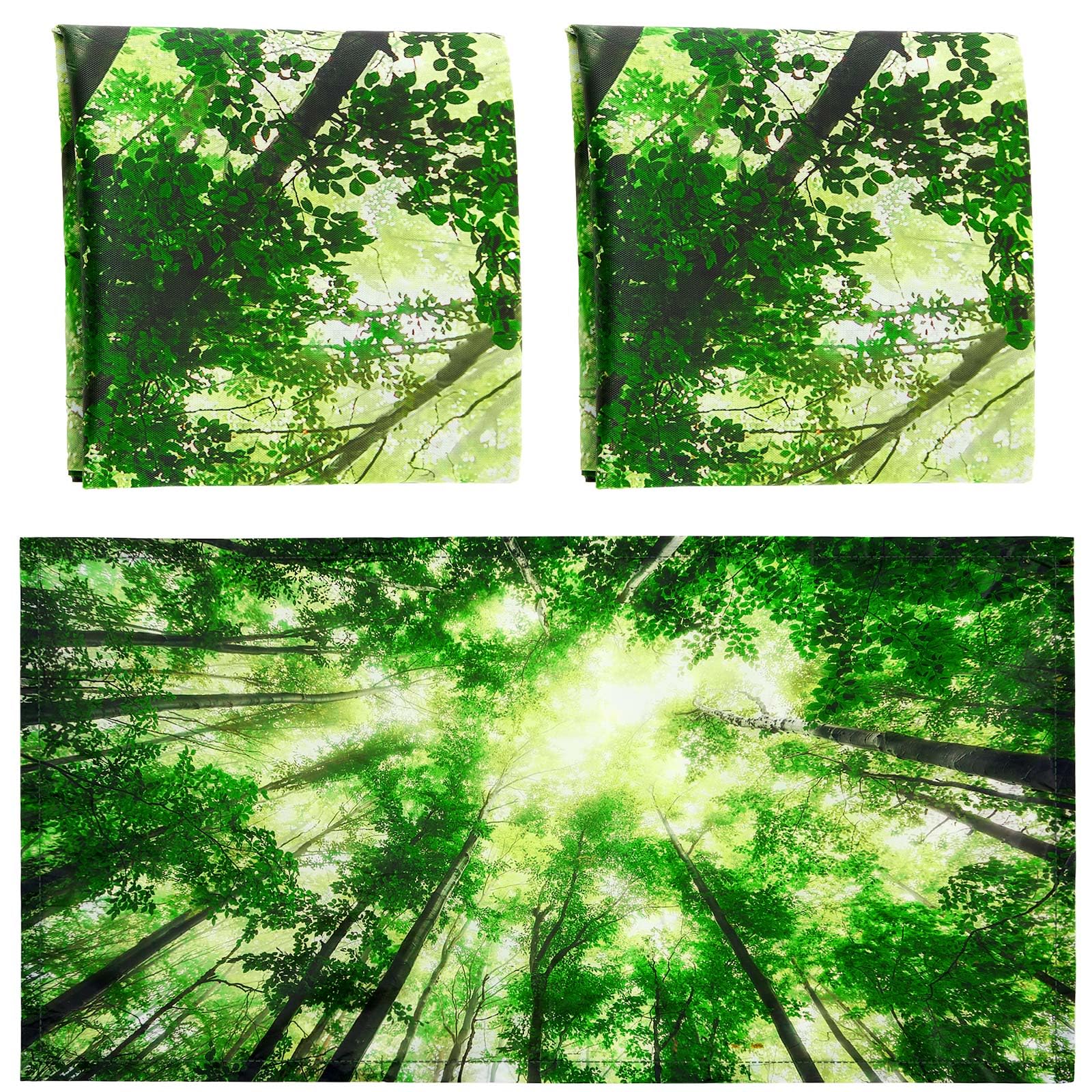 Hortsun Pack of 2 Fluorescent Light Covers 4 x 2 Feet Magnetic Ceiling Light Cover Room Supplies for Home Office(Spring Forest)