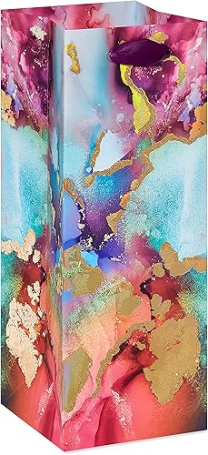 Miniatura 6 de Papyrus Bolsa de regalo de bebidas de 14 pulgadas con papel de seda (purpurina dorada) para graduaciones, cumpleaños, bodas, despedidas de soltera y