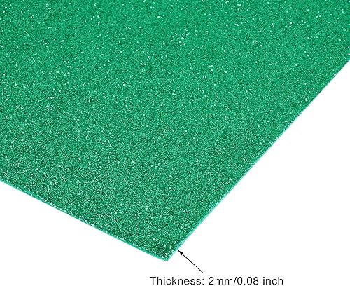 Miniatura 3 de uxcell Hojas de espuma EVA con purpurina verde oscuro, 11 x 8 pulgadas, 0.079 in de grosor para manualidades, proyectos de bricolaje, 24 unidades