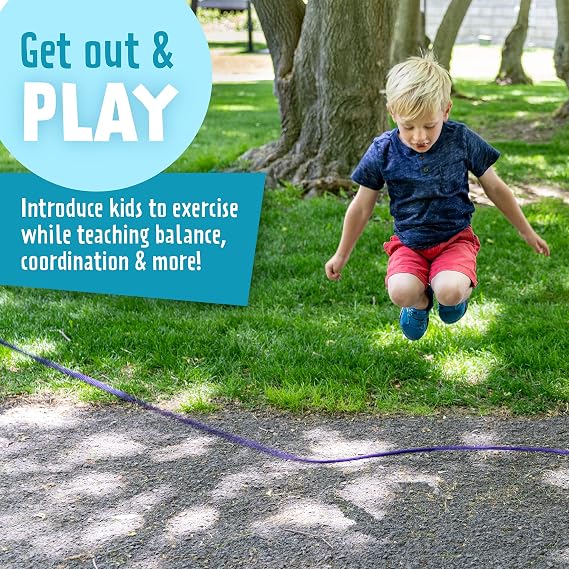 Just Jump It Blue Confetti 16' Jump Rope - Double Dutch Jump Rope - Agility Play