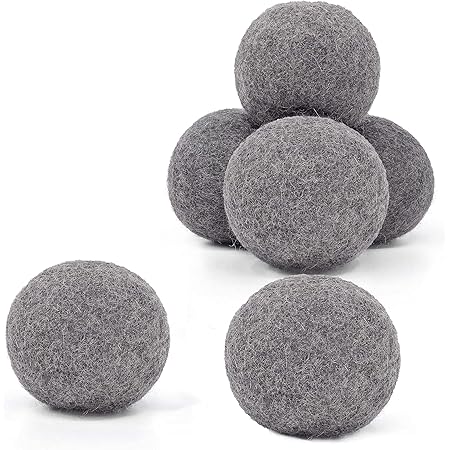 OrgaWise Wool Dryer Balls 6 Pack,100% Organic New Zealand Wool Reusable
